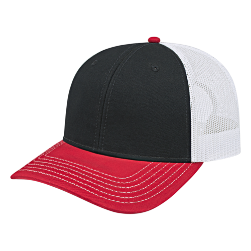 Color Block Trucker Hat with Mesh Back